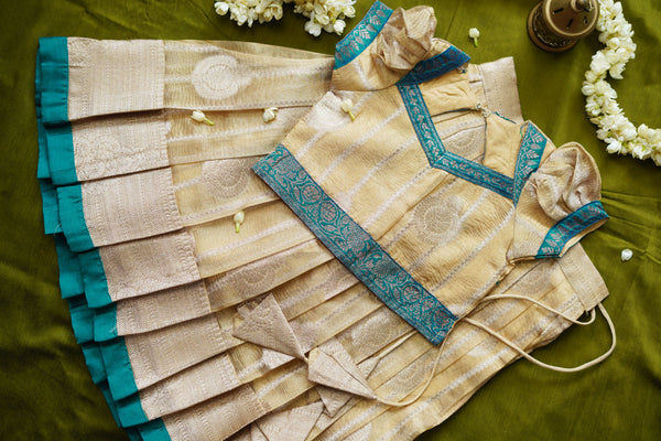 Nila Gold with Teal Banarasi Kids Mini