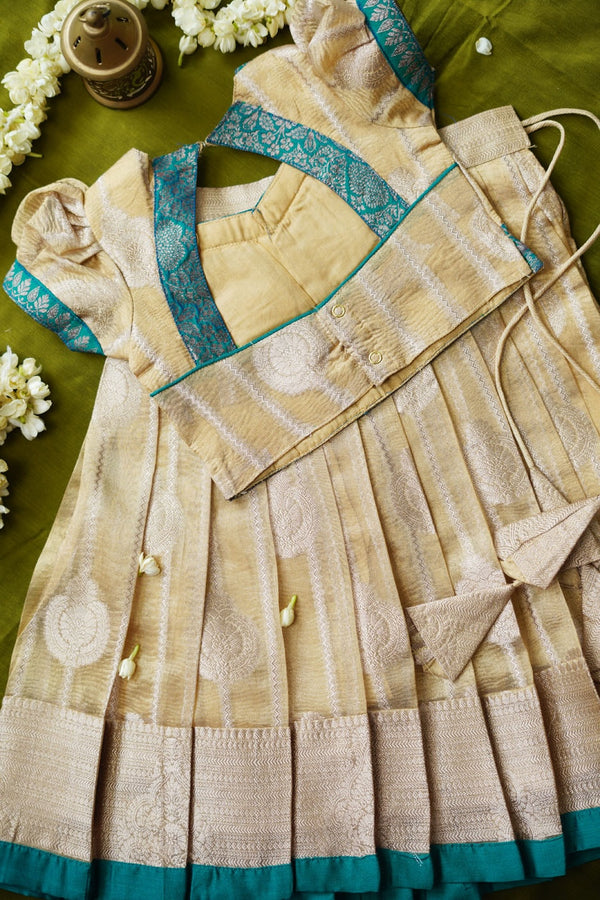 Nila Gold with Teal Banarasi Kids Mini