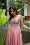 Ivana Pastel Pink Midi Dress