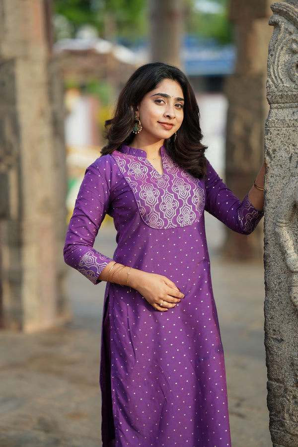 IMD - Pravya Wine Kurti Set (Set of 2)