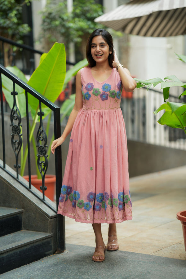 Ivana Pastel Pink Midi Dress