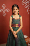 Madhuri Peacock Green Lehenga Mini (Set of 2)