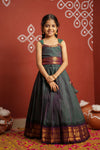 Madhuri Peacock Green Lehenga Mini (Set of 2)