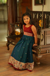 Kalyani Teal Narayanpet Frock Mini