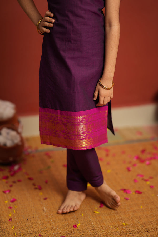 Tamizh Violet Kurti set Mini (Set of 2)