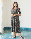 Black Fish Print Kurta (PR)