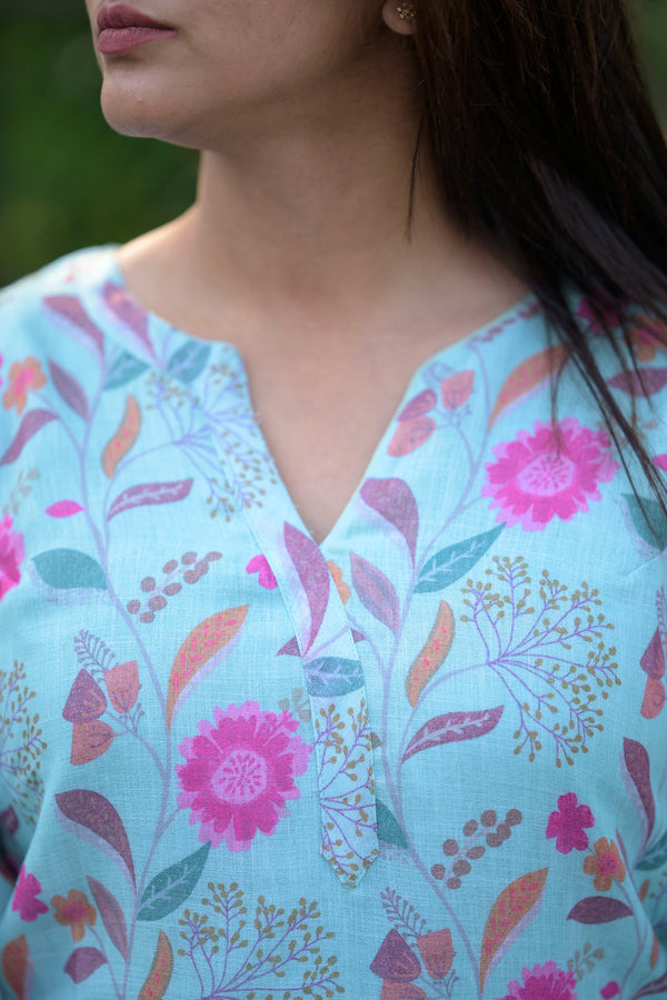 Kamali Blue Kurti Set