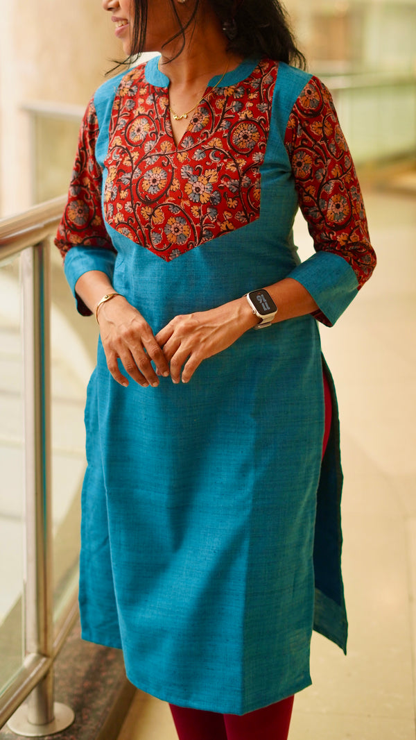 IMD - Shanvika Teal Cotton Kurti