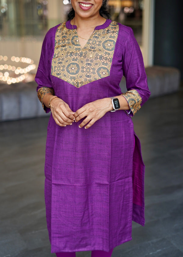 Shanvika Violet Cotton Kurti