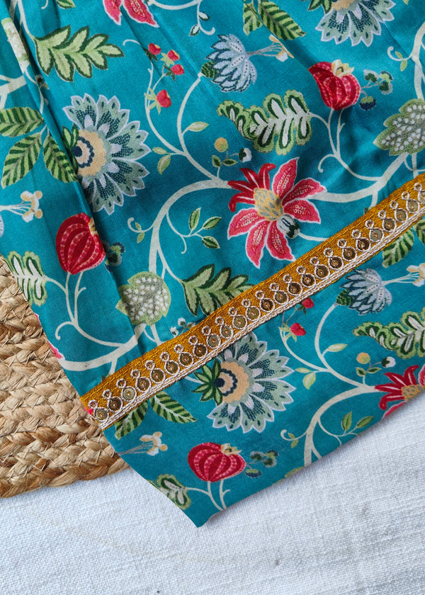 Vidhya Teal Blue Floral Co-ord Mini