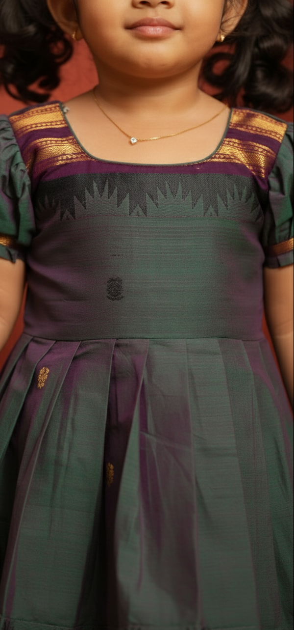 Madhuri Peacock Green frock mini