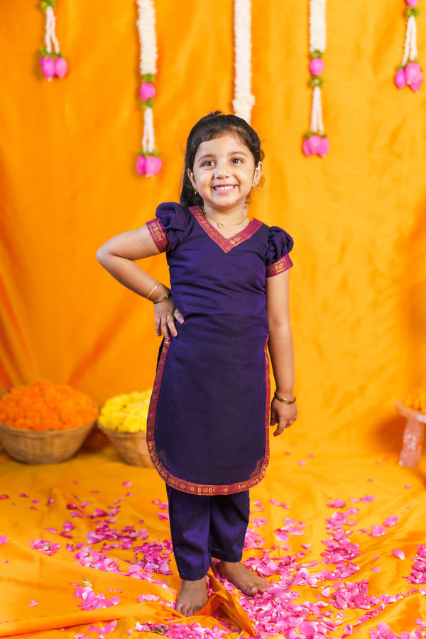 Sreeja Violet Croptop Salwar Mom & Me Set