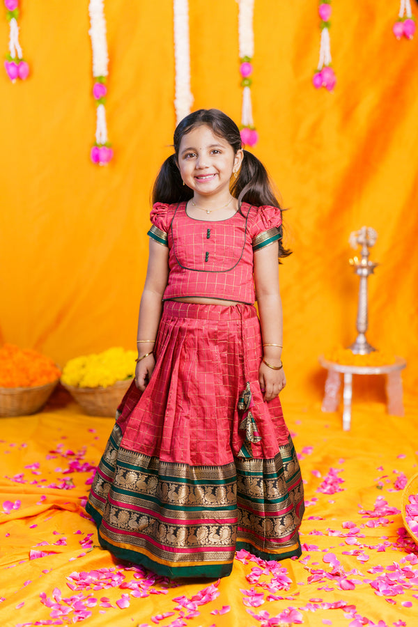Bhavya Red Lehenga Mini (Set of 2)