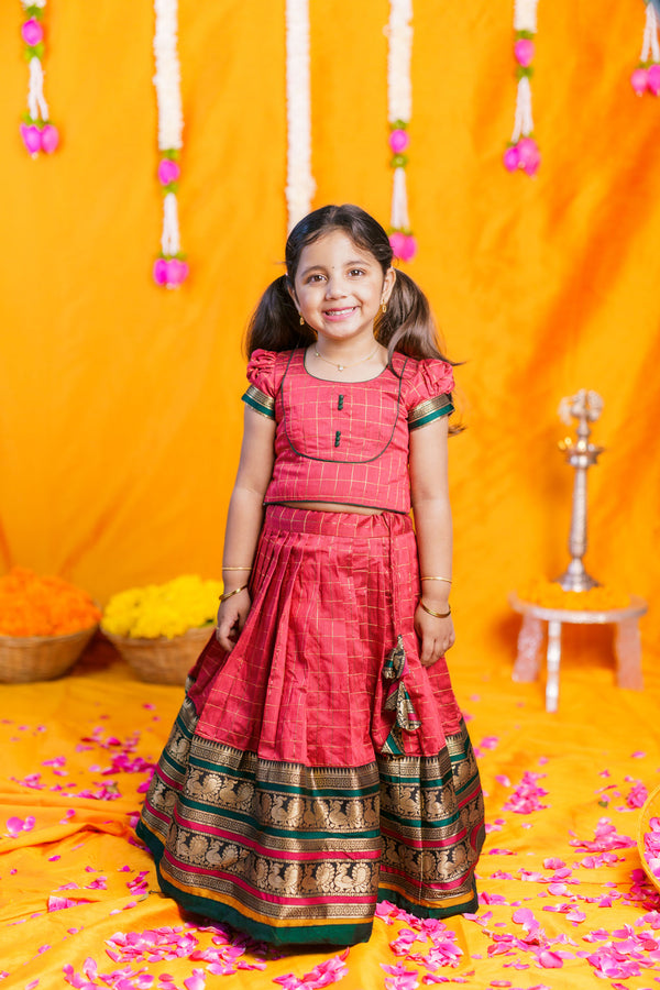 Bhavya Red Lehenga Mini (Set of 2)