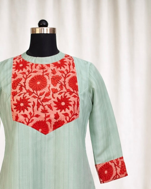 Zara Ice Blue Kurti
