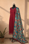 Vaishu Maroon Kurti With Dupatta