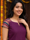 Geetanjali Magenta Narayanpet cotton Kurti Set (Set of 2)