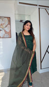 Meghna Green Chanderi Kurti Set ( Set of 2 )