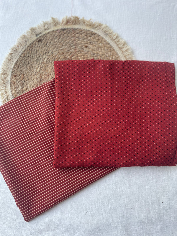 Maroon – Handloom Cotton Top & Bottom Set