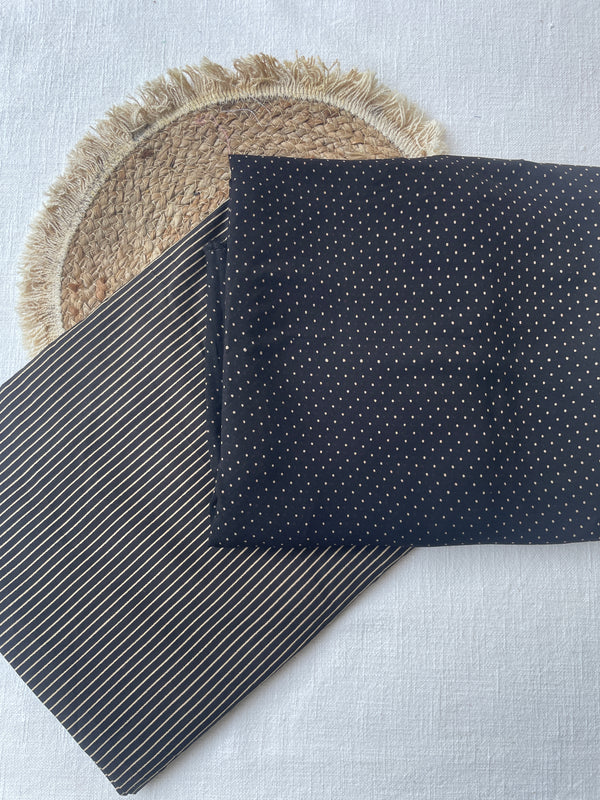 Black – Handloom Cotton Top & Bottom Set