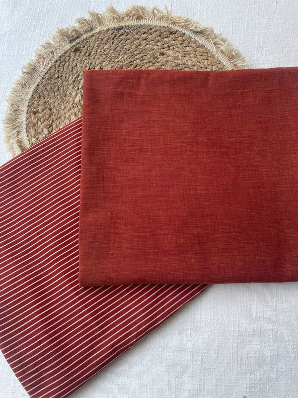 Rust – Handloom Cotton Top & Bottom Set