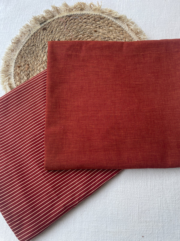Rust – Handloom Cotton Top & Bottom Set