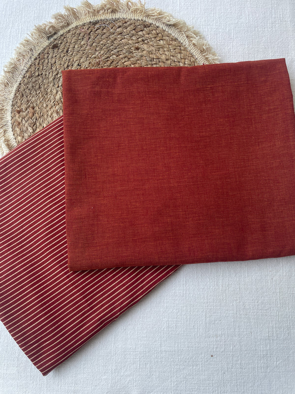Rust – Handloom Cotton Top & Bottom Set