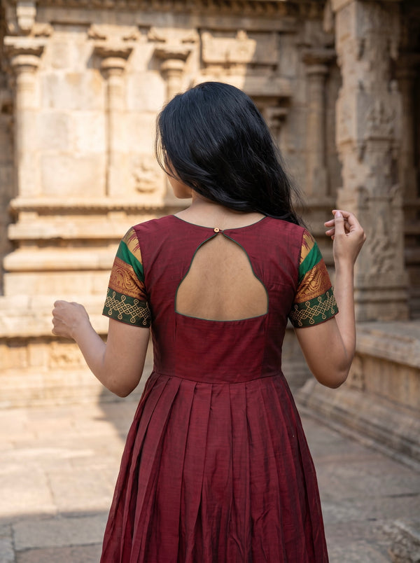 Charvi Maroon Narayanpet Dress