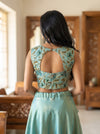 Chandrika Blue Croptop & Skirt ( Set of 2 )