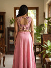 Chandrika Pink Croptop & Skirt ( Set of 2 )