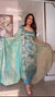 Nethra Aqua Blue Banarasi Tissue Spaghetti Kurti Set