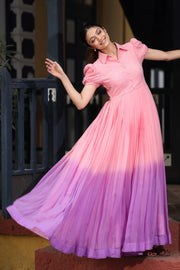 Pink & Purple Sequence Work Gown ( FW )