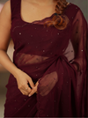 Madhanika Maroon Saree ( Set of 2 )