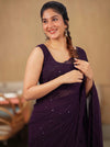 Madhanika VioletSaree (Set of 2)