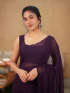 Madhanika VioletSaree (Set of 2)