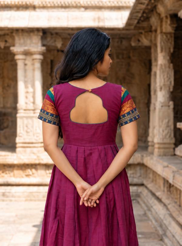 Charvi Magenta Narayanpet Dress