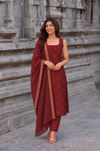 Meghna Maroon Chanderi Kurti Set (Set of 2)
