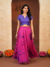 Mira Pink Organza Croptop and Skirt (Set of 2)