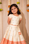Nadhi Ivory with Orange Lehenga Mini (Set of 2)