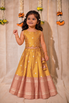Nadhi Mustard with Orange Lehenga Mini (Set of 2)