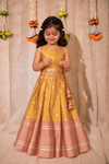 Nadhi Mustard with Orange Lehenga Mini (Set of 2)