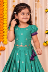 Nadhi Teal with Violet Lehenga Mini (Set of 2)