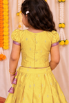 Nadhi Yellow with Mauve Pink Lehenga Mini (Set of 2)