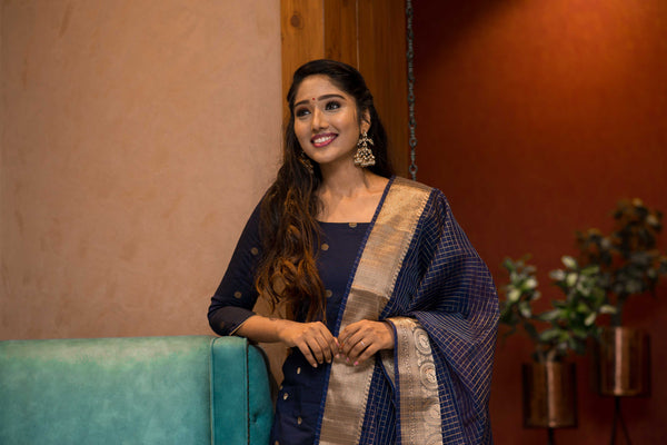 Saatvika Navy Blue Mom & Me