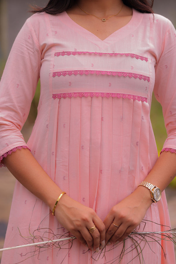 Peach Jamdhani Noor A-Line Co-ord Set (PR)