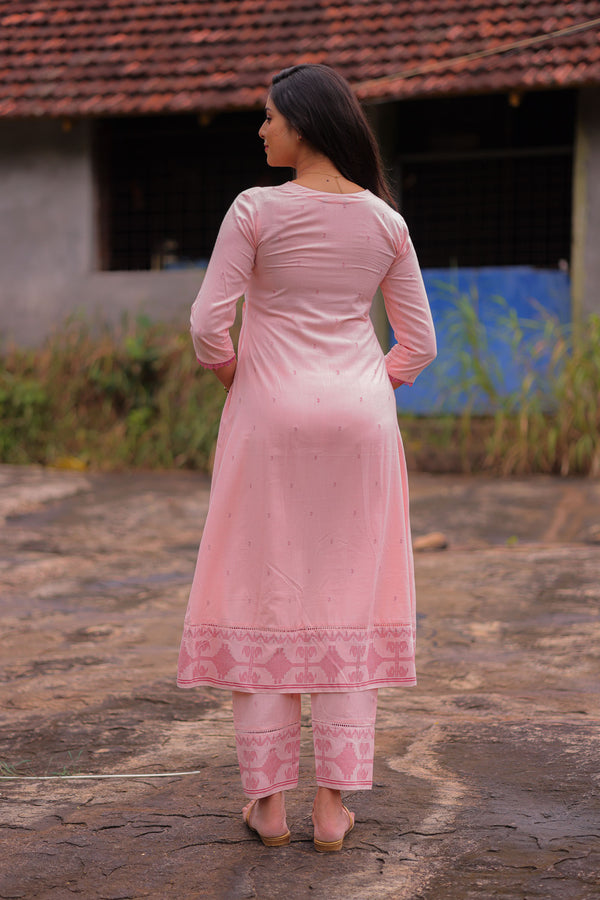 Peach Jamdhani Noor A-Line Co-ord Set (PR)