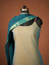 Poonguzhali Grey Sleeveless Chettinad Cotton Kurti Set ( Set of 2 )