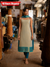Poonguzhali Grey Sleeveless Chettinad Cotton Kurti Set ( Set of 2 )