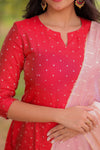 Sindoori Banaras A-Line Kurta With Dupatta (PR)