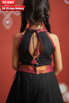 Tamizh Black Lehenga Mini (Set of 2)